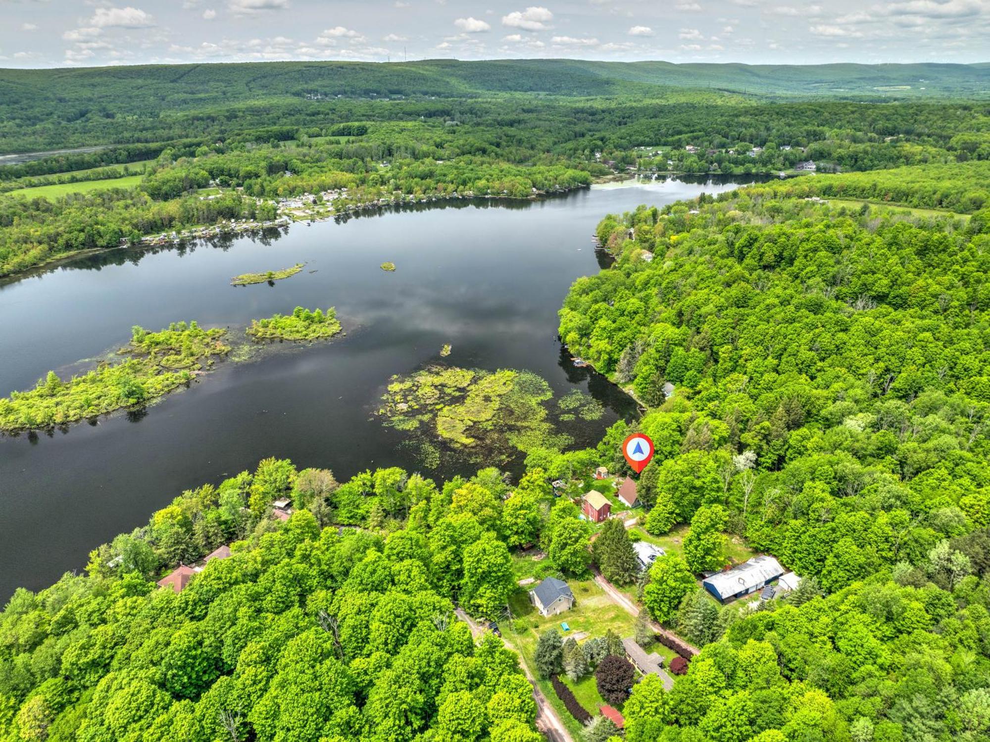 Lakefront A-Frame, Dock, Kayaks, Fire Place Lake Ariel Exteriér fotografie