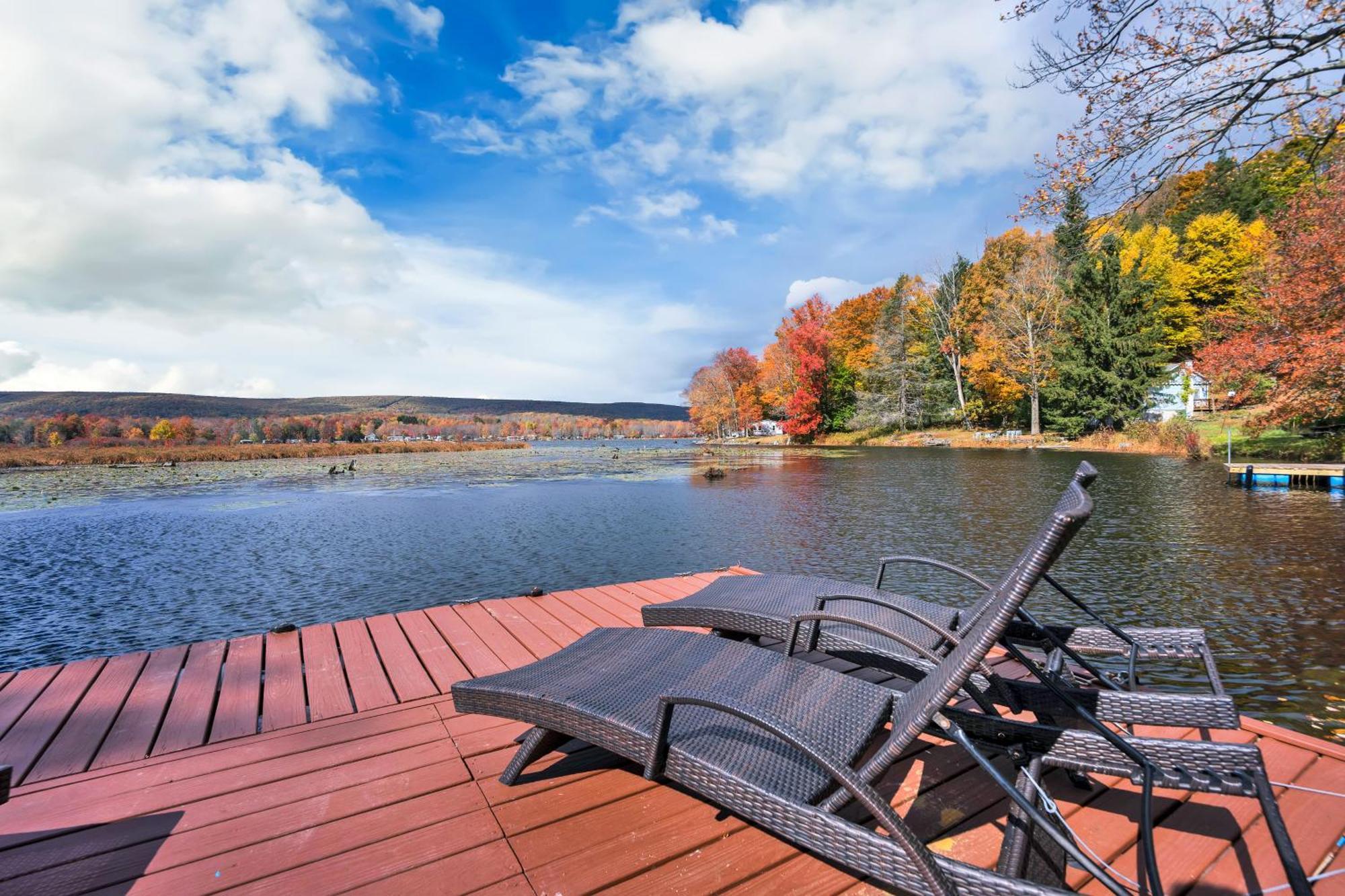 Lakefront A-Frame, Dock, Kayaks, Fire Place Lake Ariel Exteriér fotografie