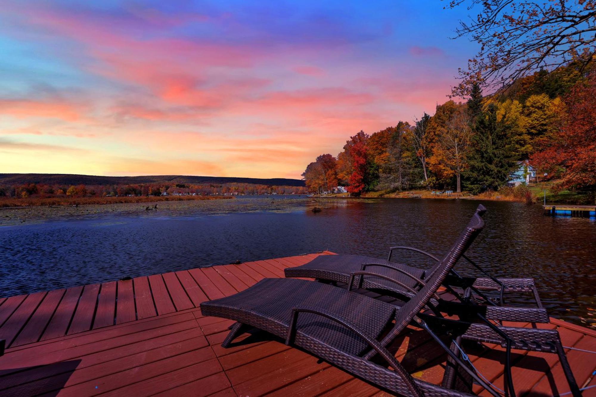 Lakefront A-Frame, Dock, Kayaks, Fire Place Lake Ariel Exteriér fotografie