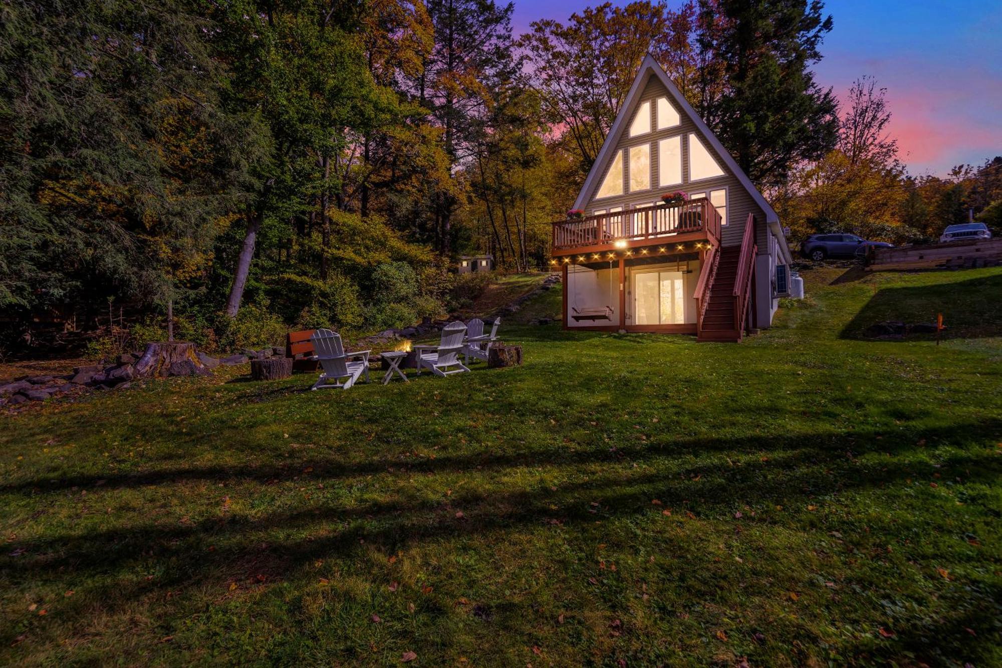 Lakefront A-Frame, Dock, Kayaks, Fire Place Lake Ariel Exteriér fotografie